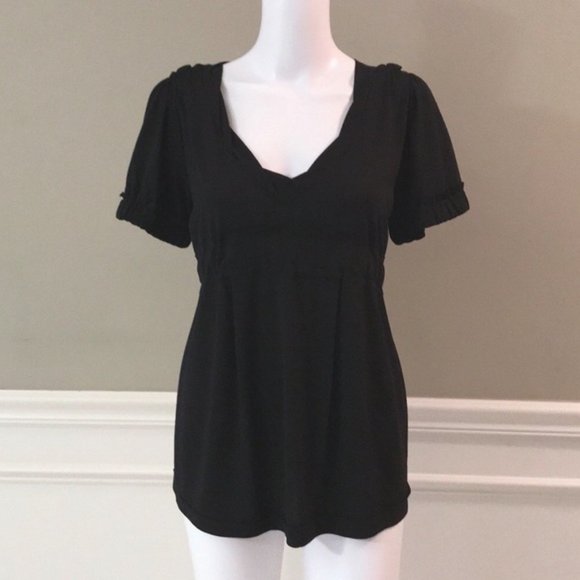 MARC JACOBS Black V-Neck Short Sleeve Blouse - Picture 9 of 9
